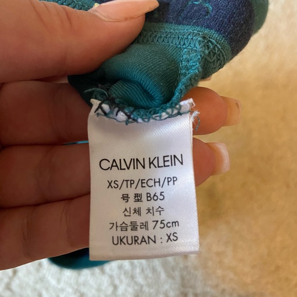 CALVIN KLEIN green logo bralette - Picture 4 of 4